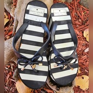 Kate Spade Black and White Striped Women's Sandals Size 7